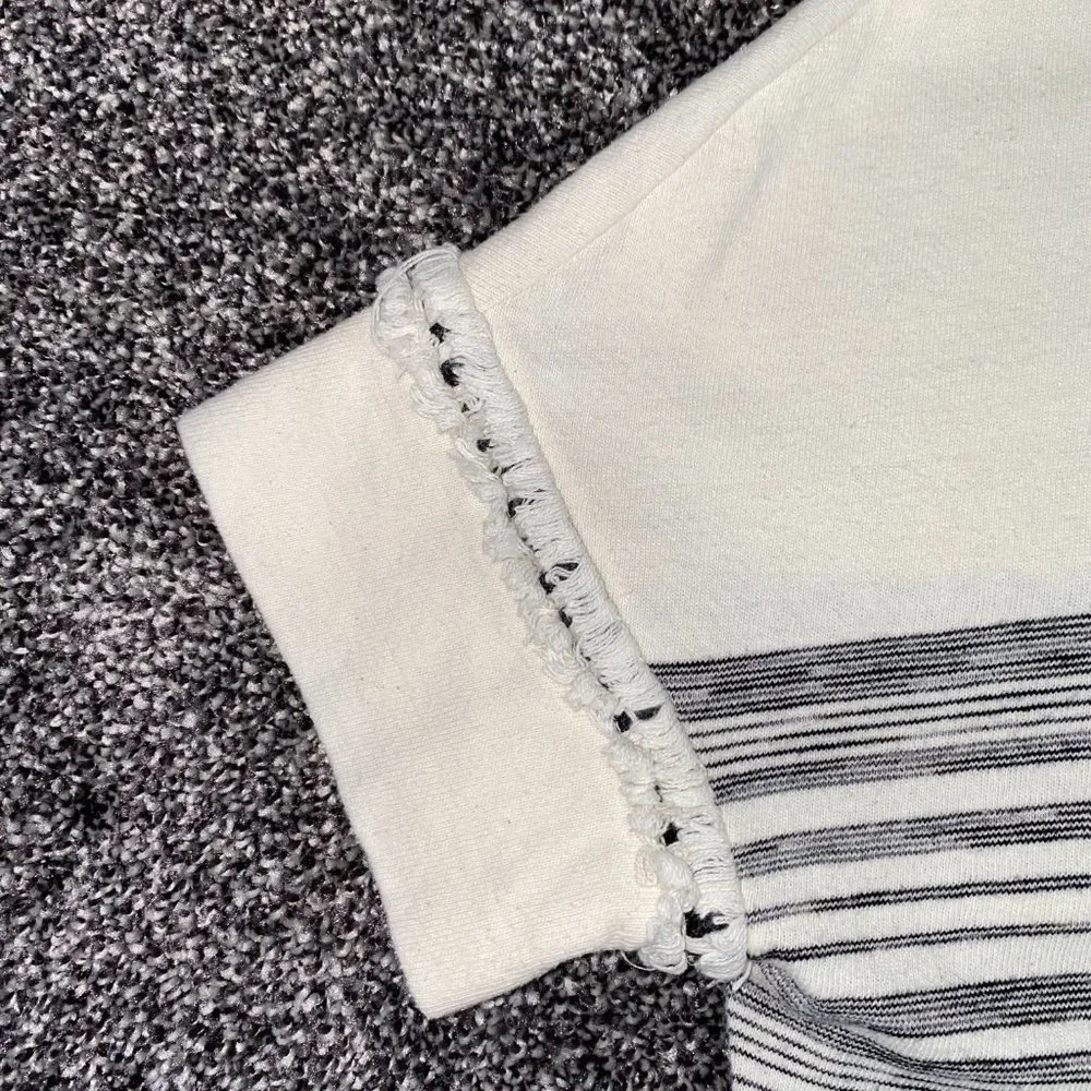 Eva Franco White TShirt Black White Stripes with Pocket Size Small - Picture 5 of 7